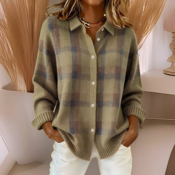 Anna – Soft Check Knit Cardigan — Jarah Melbourne