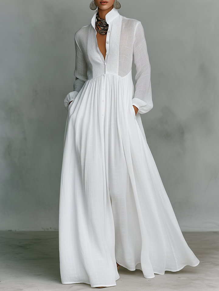 Selena Fluid Button Maxi Dress