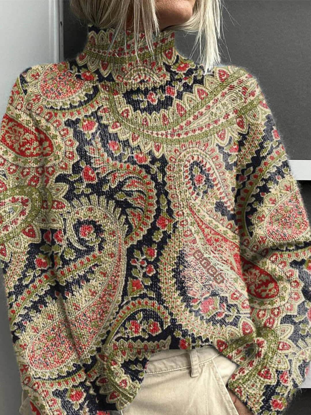 Tove | Vintage Floral Turtleneck Sweater