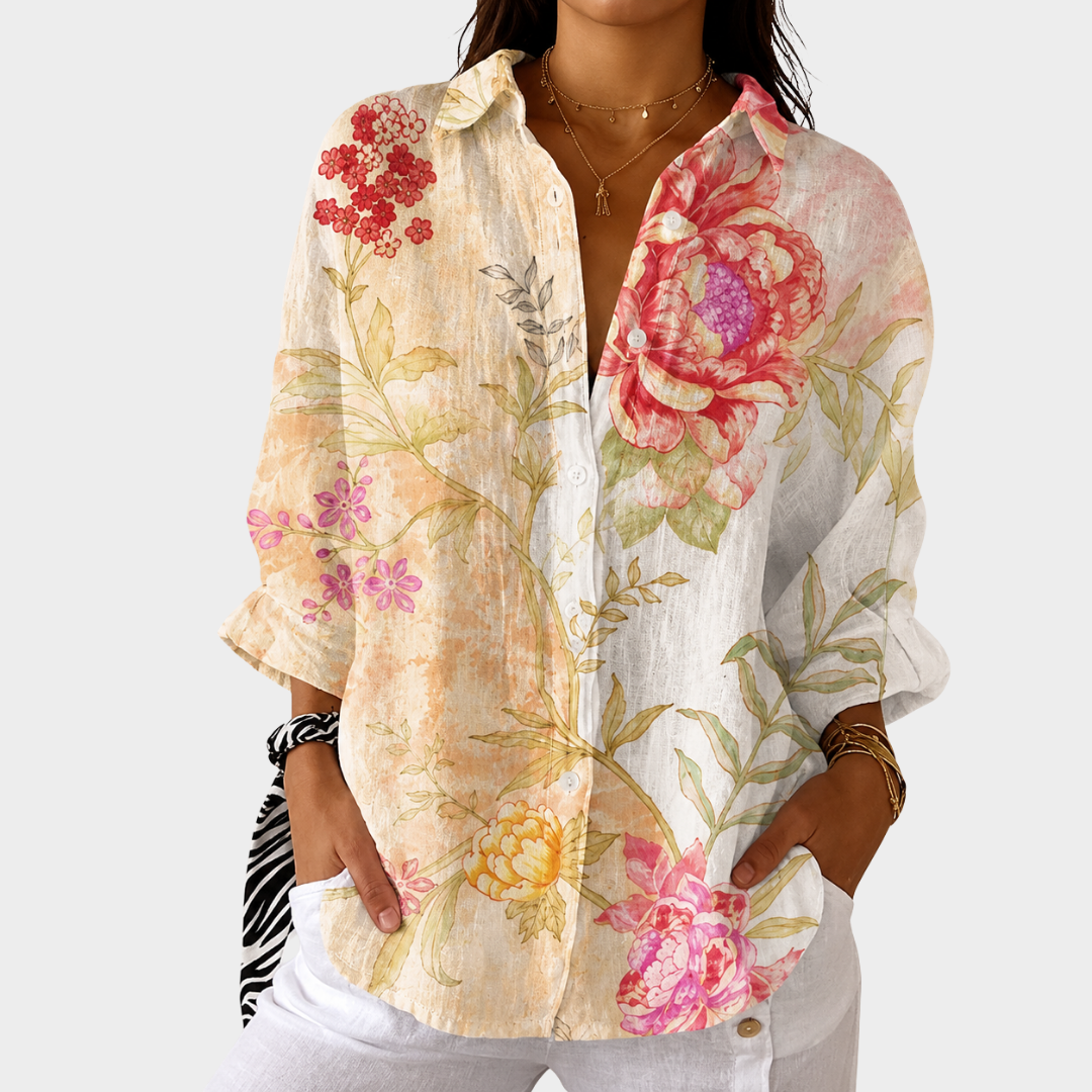 Delphine colourful print blouse — Jarah Melbourne