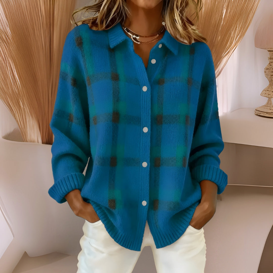 Anna – Soft Check Knit Cardigan — Jarah Melbourne