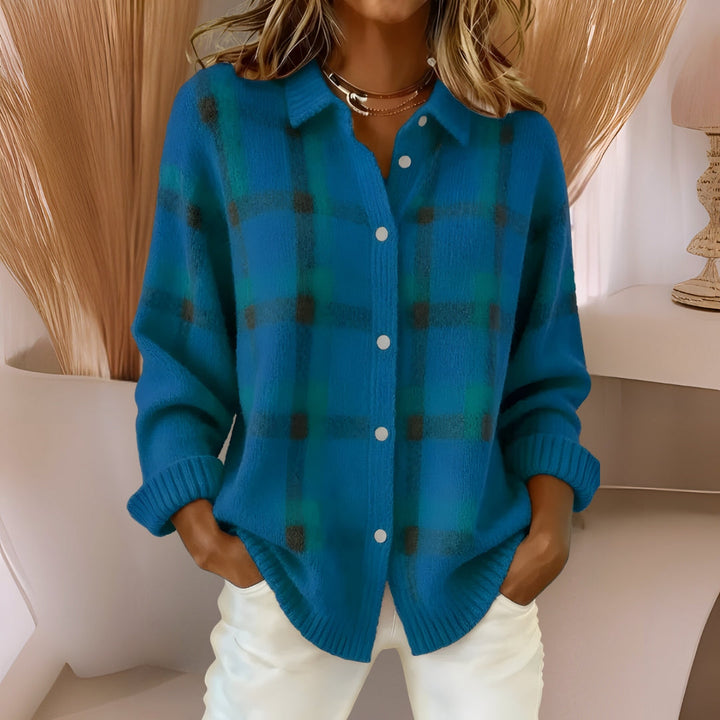 Anna – Soft Check Knit Cardigan — Jarah Melbourne
