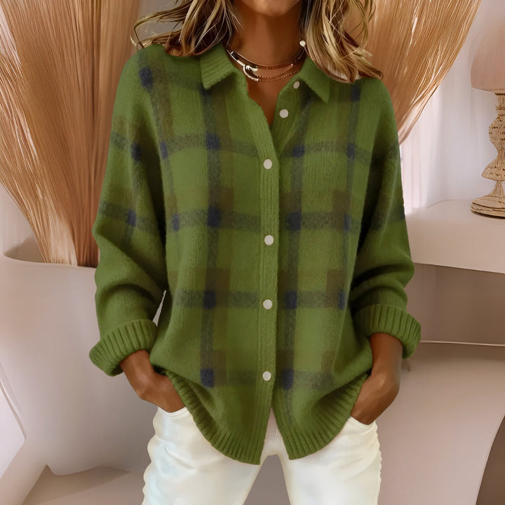 Anna – Soft Check Knit Cardigan — Jarah Melbourne