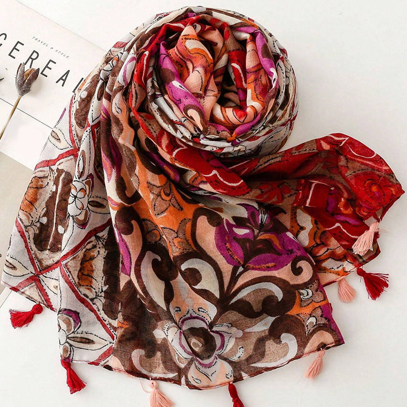 Piper | Vintage Floral Print Scarf