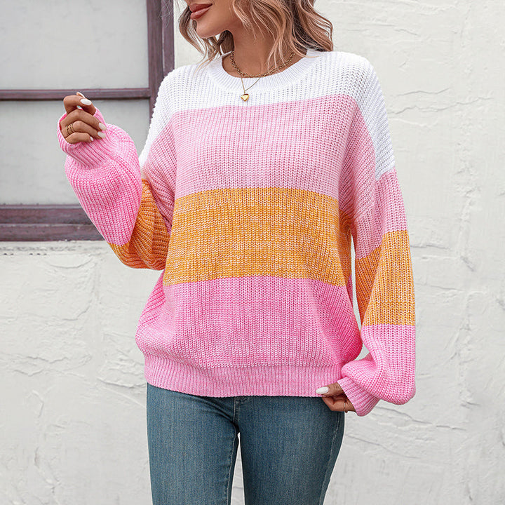 Ivy | Casual Color Block Knit Sweater