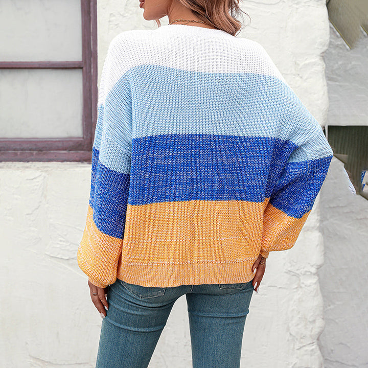 Ivy | Casual Color Block Knit Sweater
