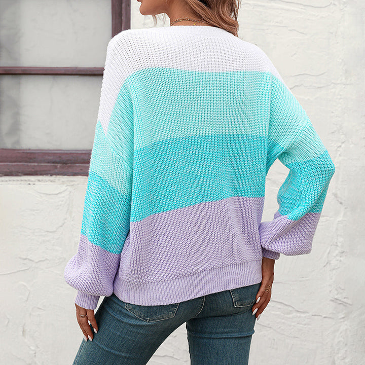 Ivy | Casual Color Block Knit Sweater