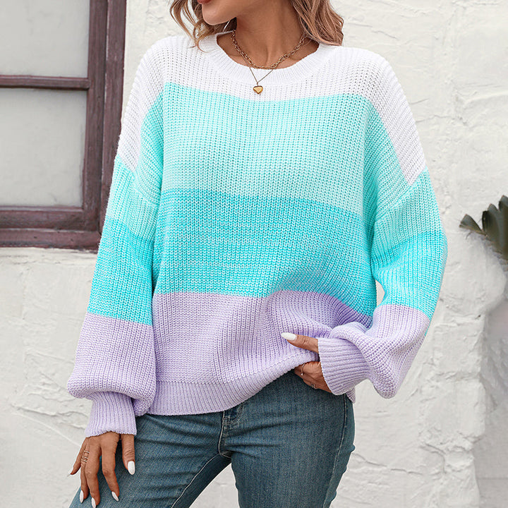 Ivy | Casual Color Block Knit Sweater