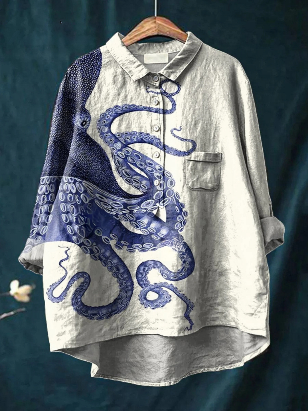 Elissa Octopus Print Casual Shirt