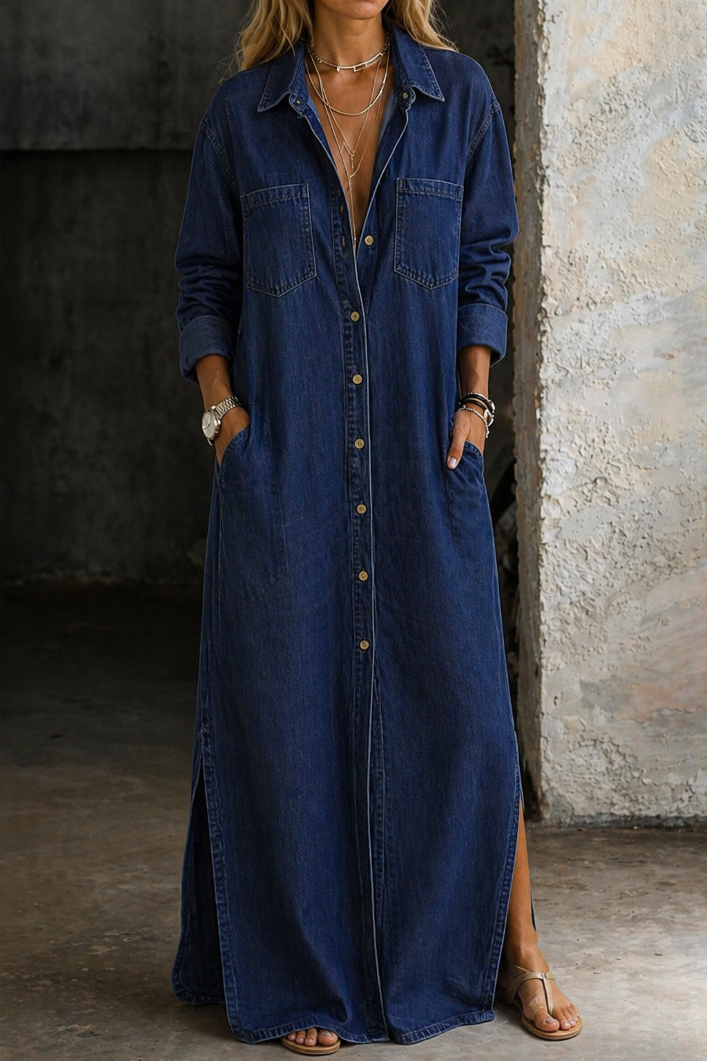 Maura | Denim Shirt Dress with Front Buttons — Jarah Melbourne