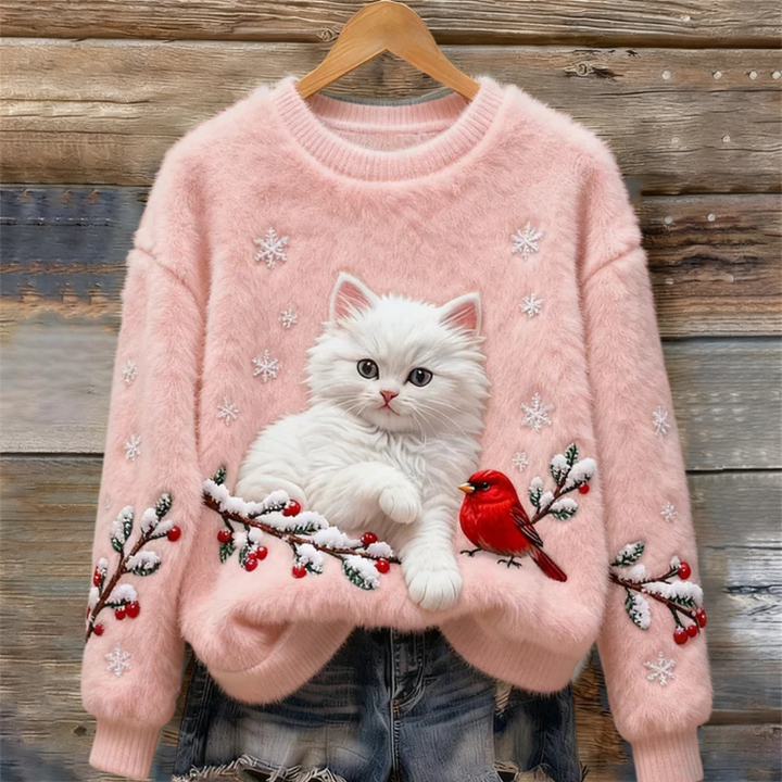 Luna – Snowy Cat Cosy Jumper — Jarah Melbourne