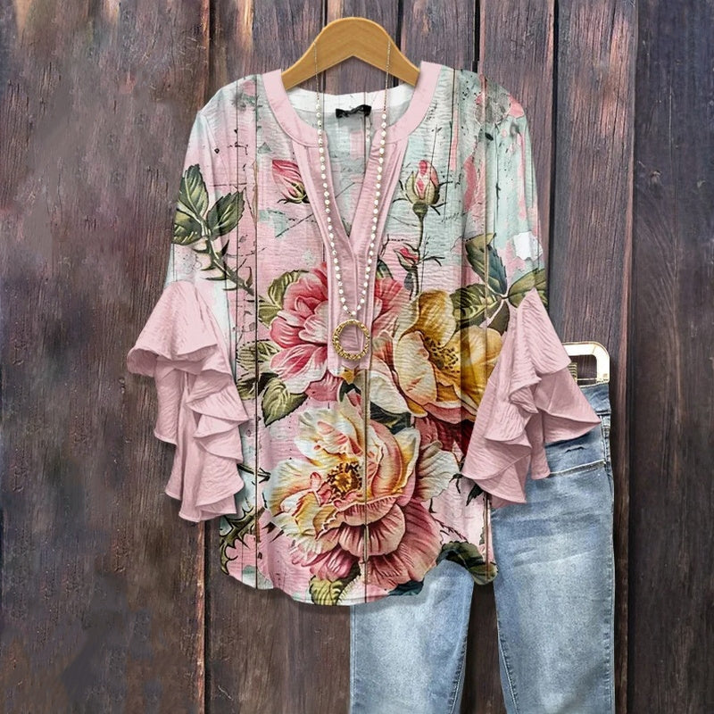 Willow | Vintage Blouse with Floral Print