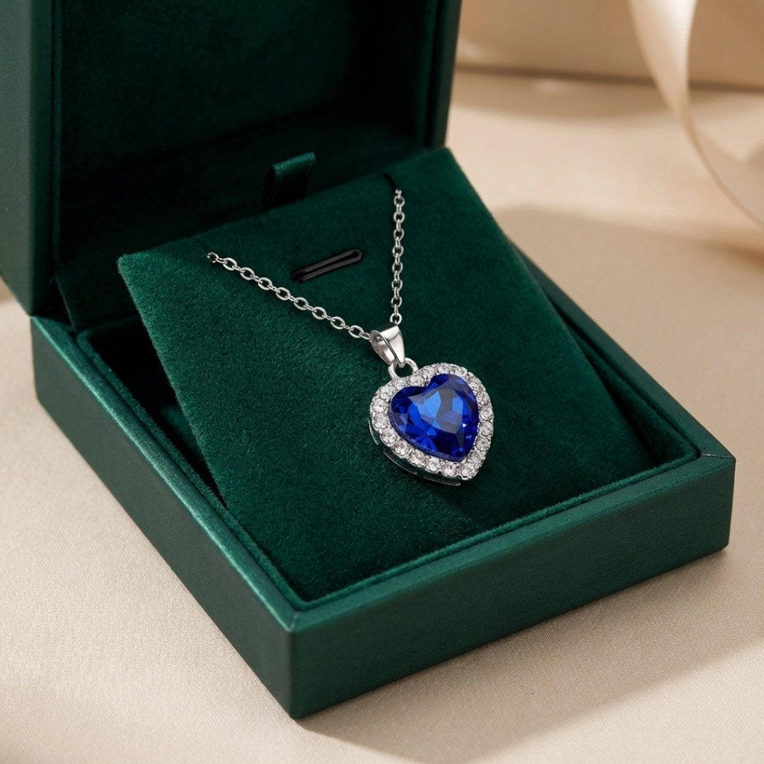 Autumn | Sapphire Heart Pendant Necklace