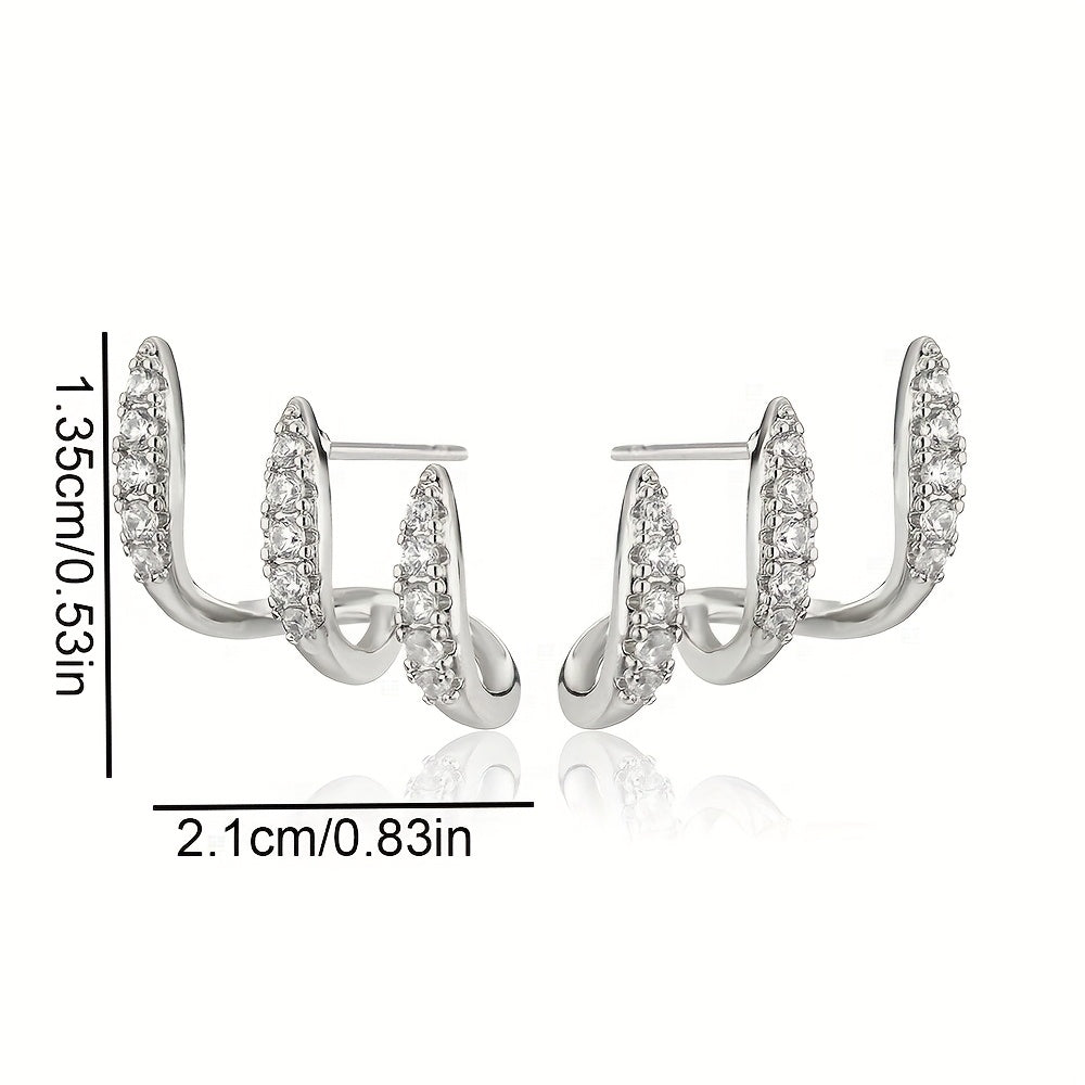 Nora | Elegant Earrings with Three Claws of Rhinestones