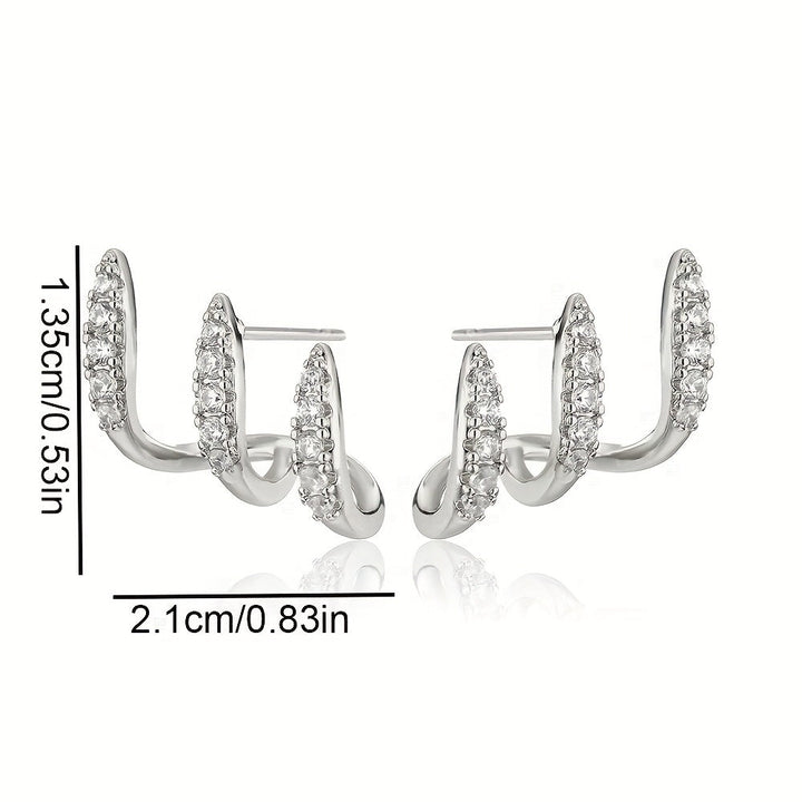 Nora | Elegant Earrings with Three Claws of Rhinestones