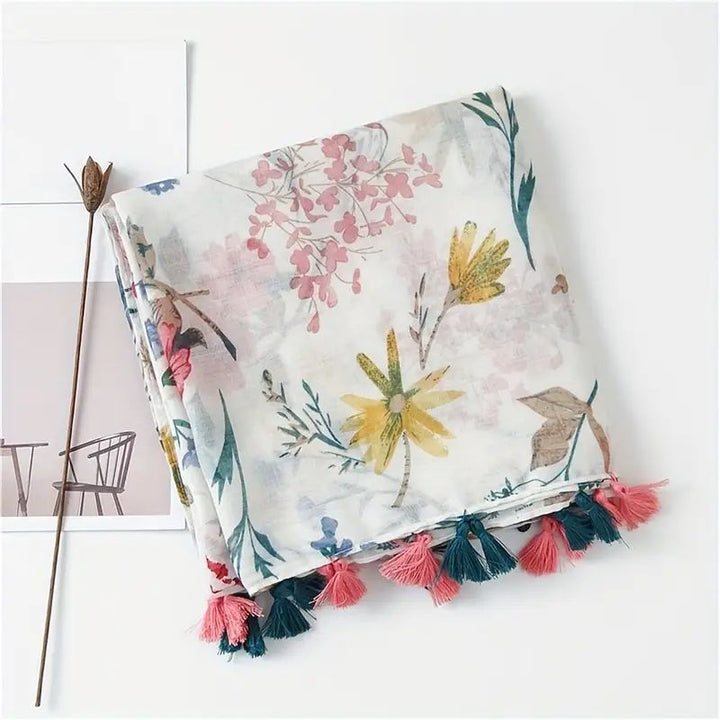Nora | Vintage Floral Print Scarf