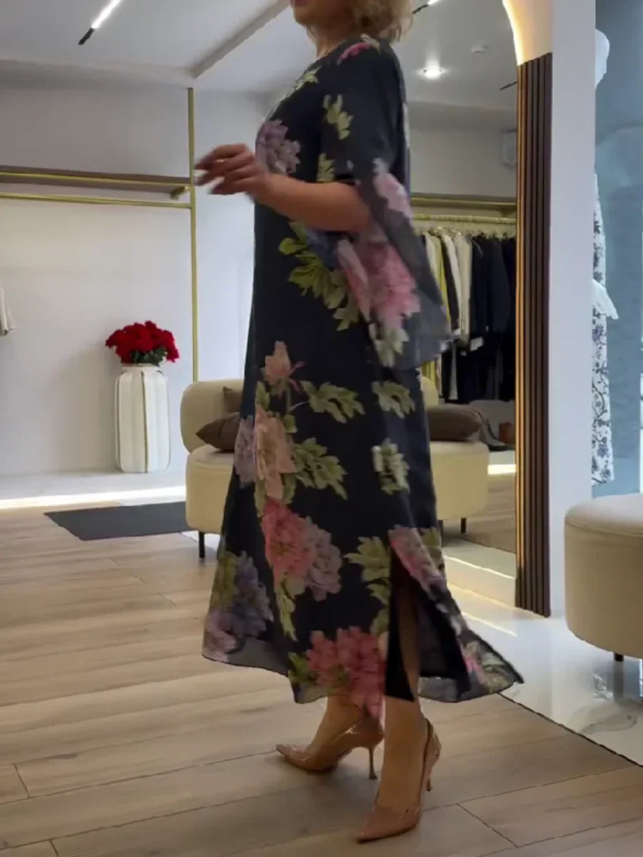 Camille | Lightweight Chiffon Floral Maxi Dress
