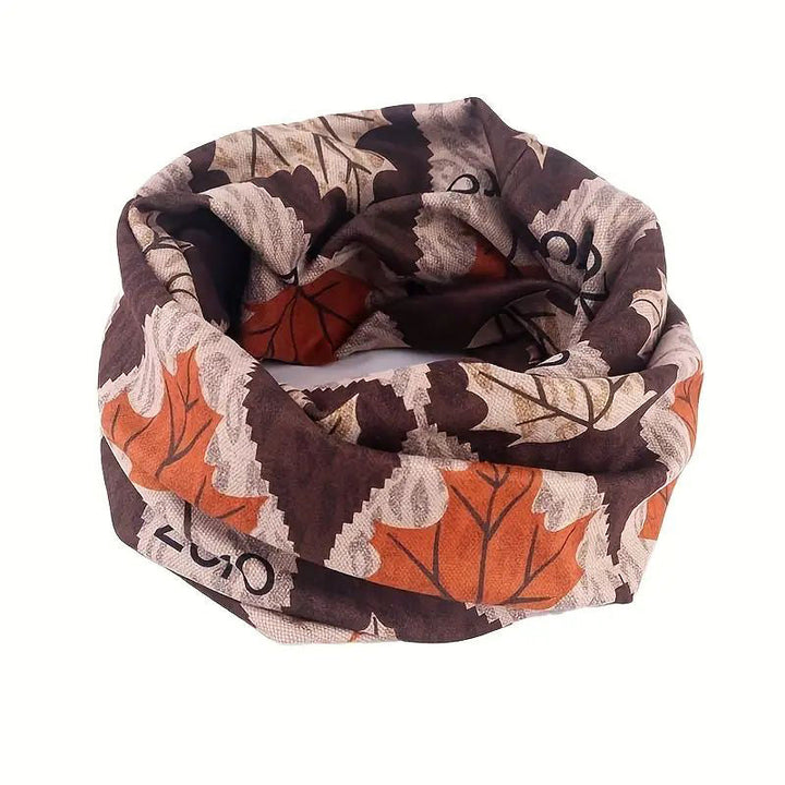 Coral | Vintage Leaf Print Scarf