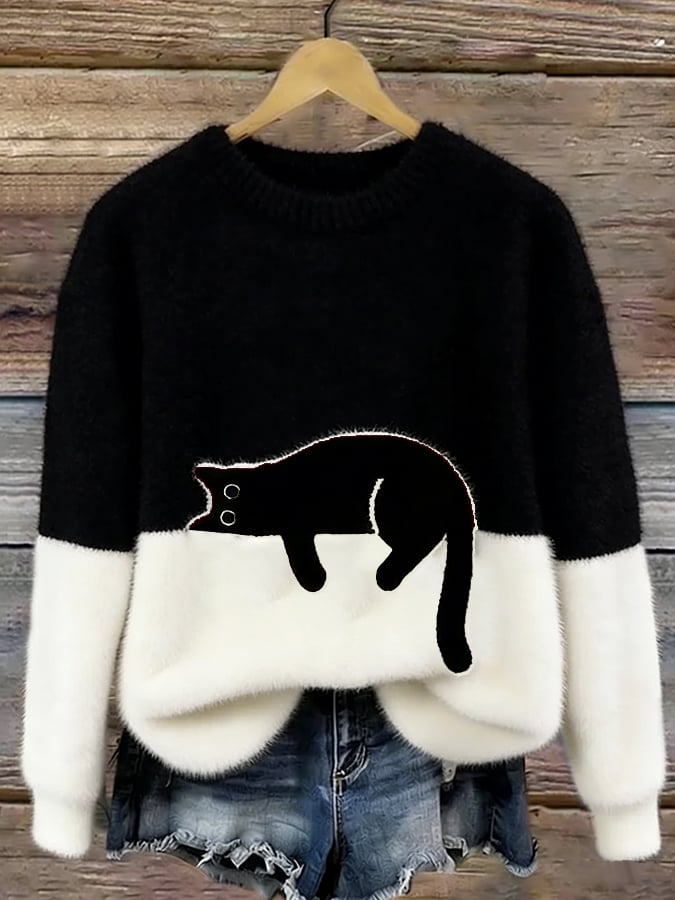 Luna – Cat Print Sweatshirt — Jarah Melbourne