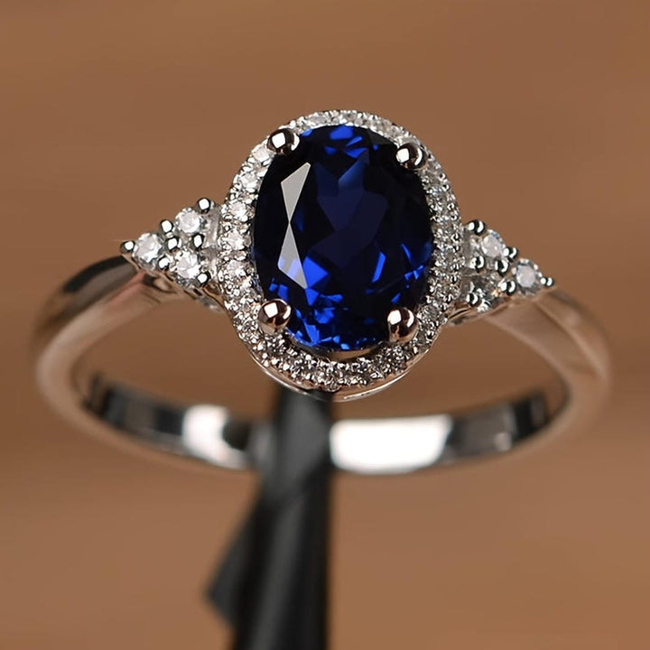 Luna | Midnight Majesty Sapphire Oval Ring