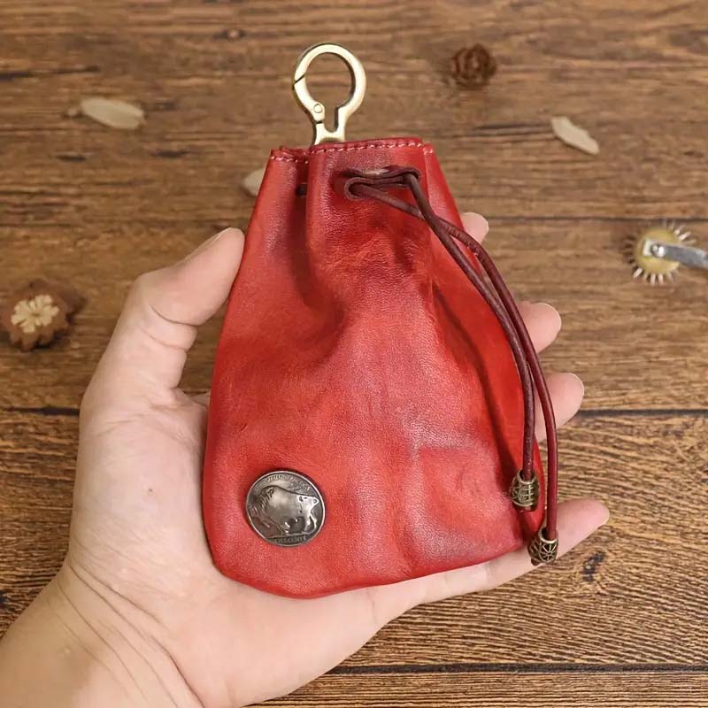 Wren | Leather Drawstring Coin Purse — Jarah Melbourne