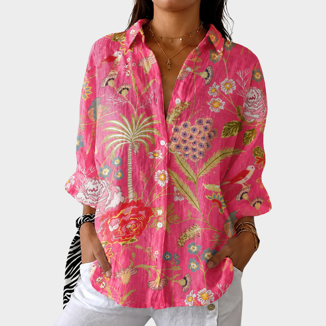Saskia colourful print blouse — Jarah Melbourne