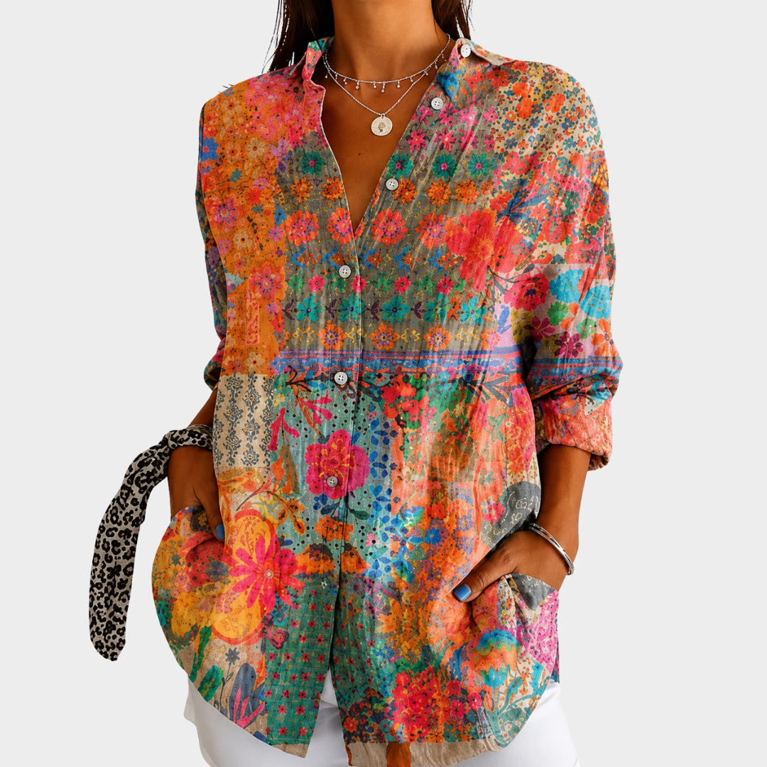 Bexley colourful print blouse — Jarah Melbourne