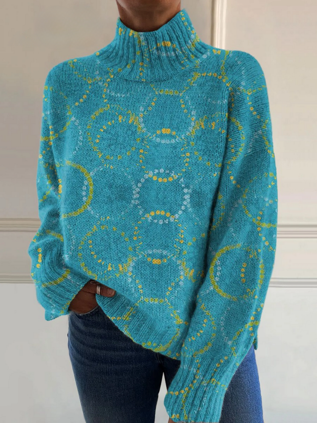 Rebecka | Bright Circle art print turtleneck