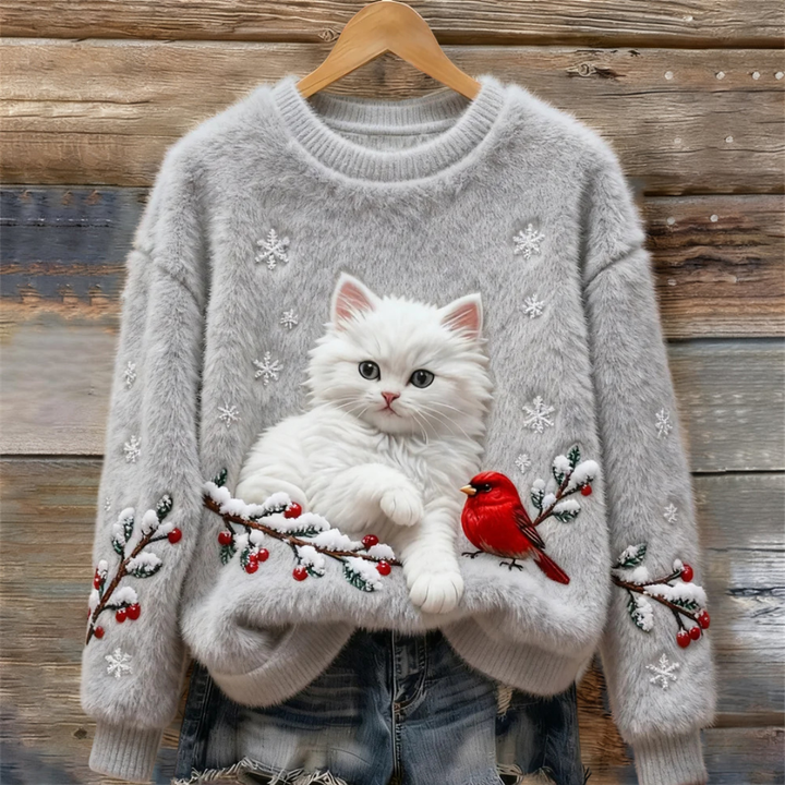 Luna – Snowy Cat Cosy Jumper — Jarah Melbourne