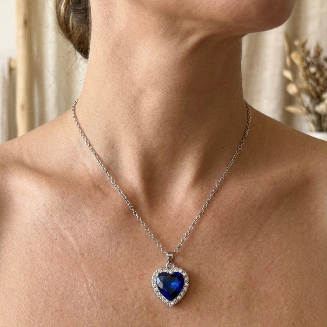 Autumn | Sapphire Heart Pendant Necklace