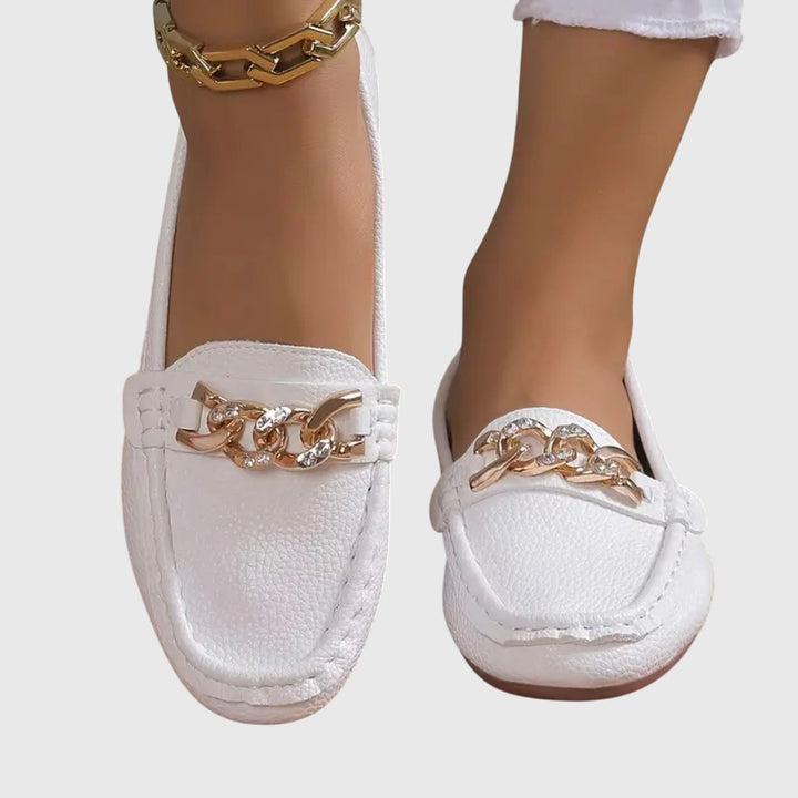 Eden | Flat Diamond Buckle Slippers