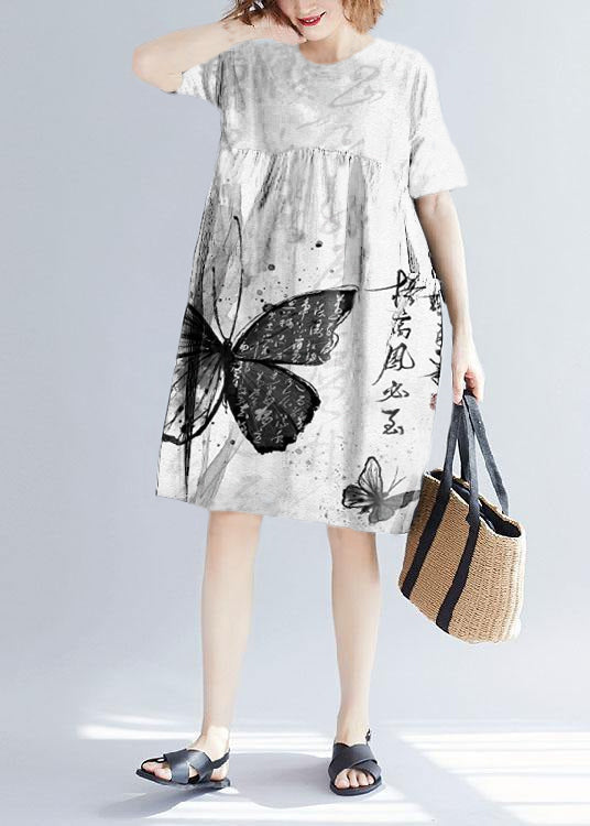 Black Cotton O-Neck Pocket Dress
