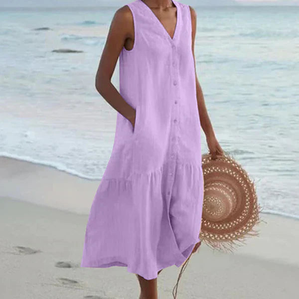 Naya | V-Neck Sleeveless Shirt Dress