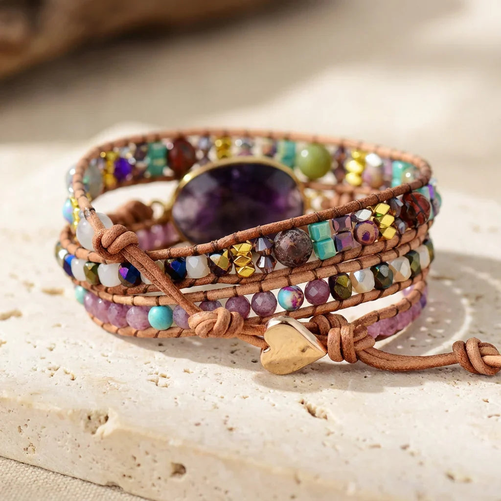 Zoe | Amethyst Crown Statement Bracelet