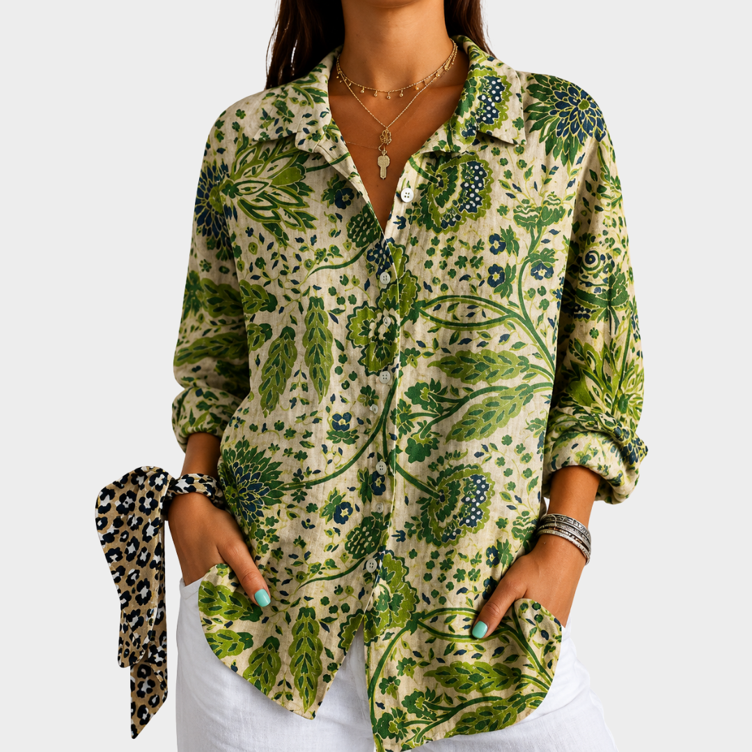 Coralie colourful print blouse — Jarah Melbourne