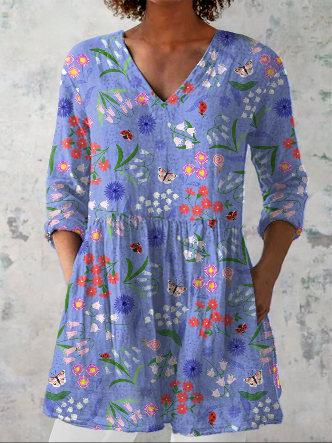Aileen | Vintage Long V-Neck Shirt