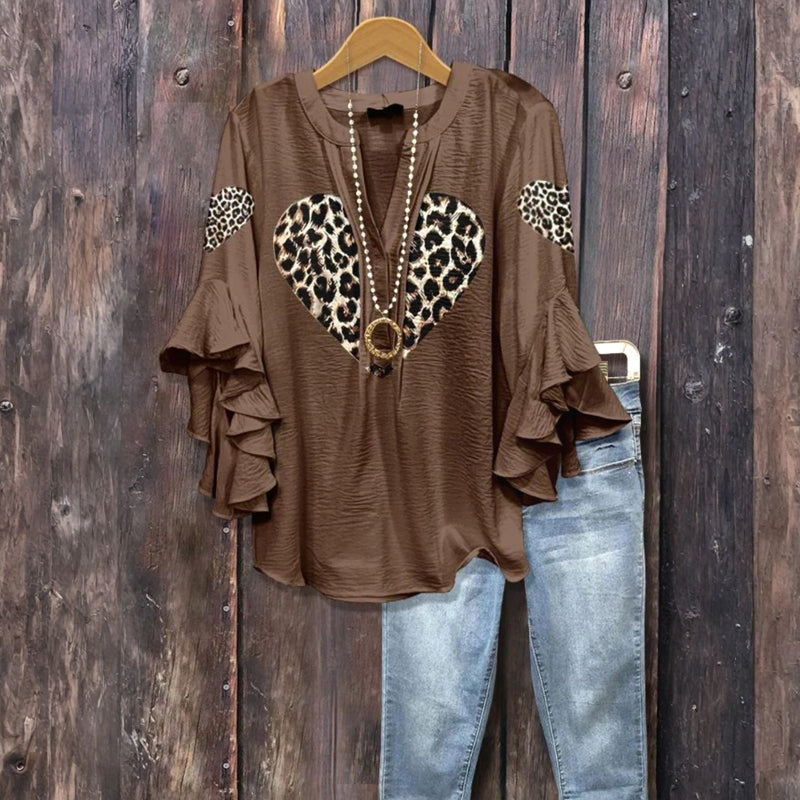 Ruby | Vintage Blouse with Heart Print