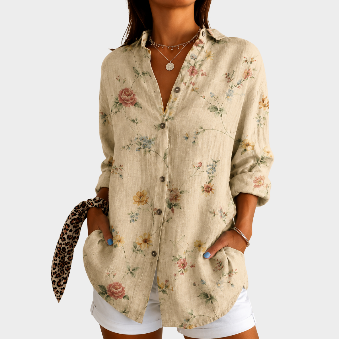 Anouk colourful print blouse — Jarah Melbourne