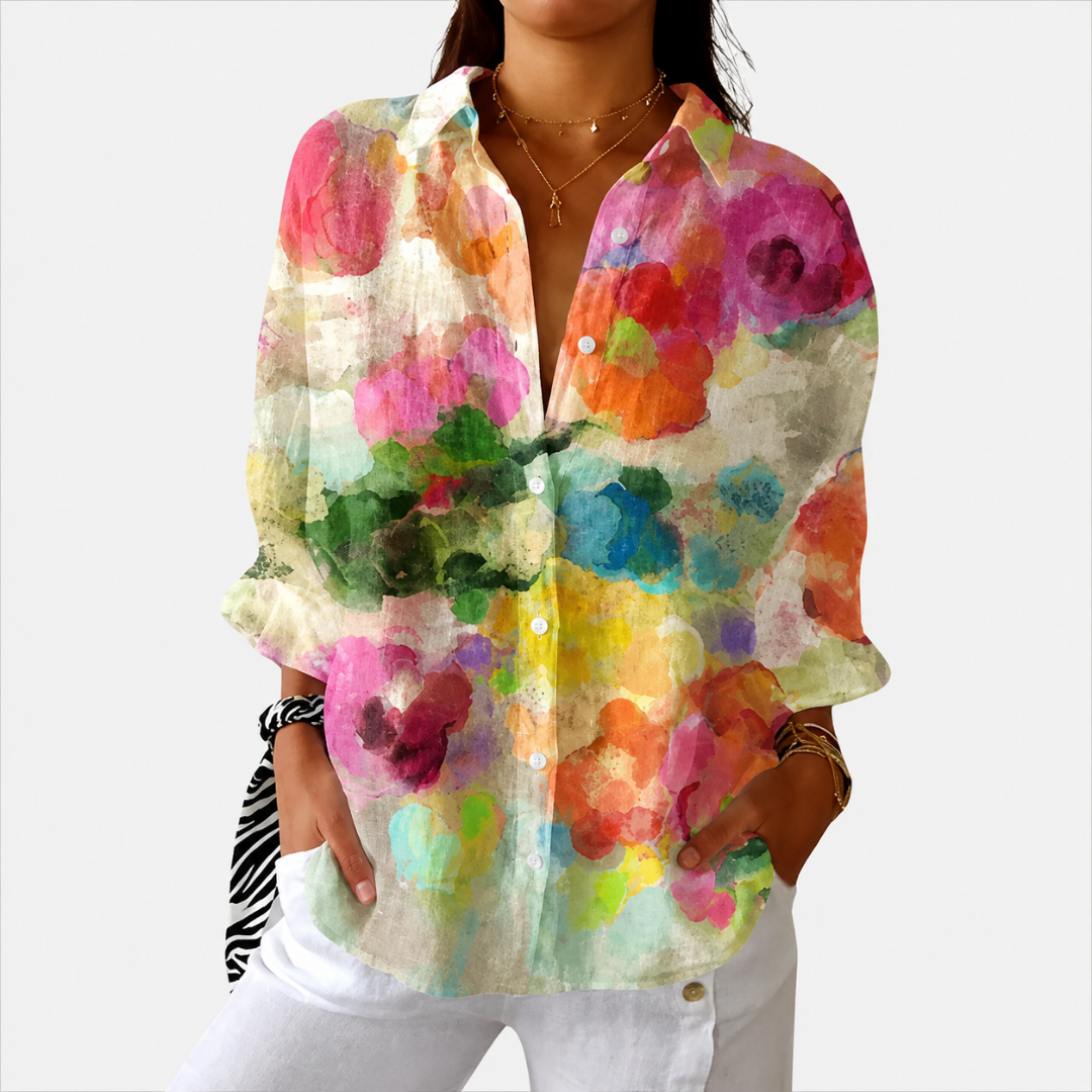 Rosalind colourful print blouse — Jarah Melbourne