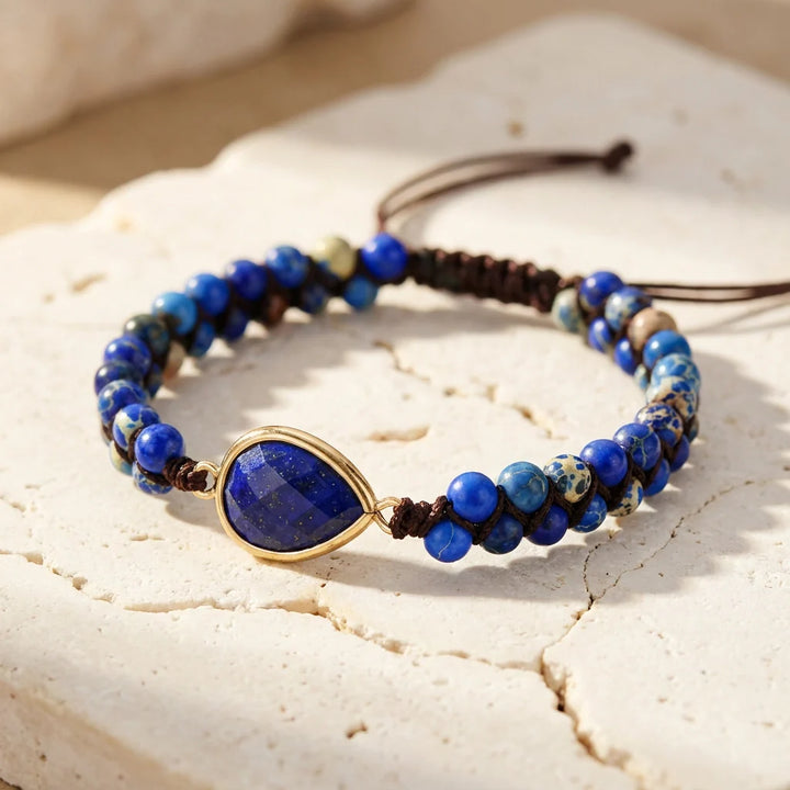 Coral | Woven Lapis Lazuli Bracelet