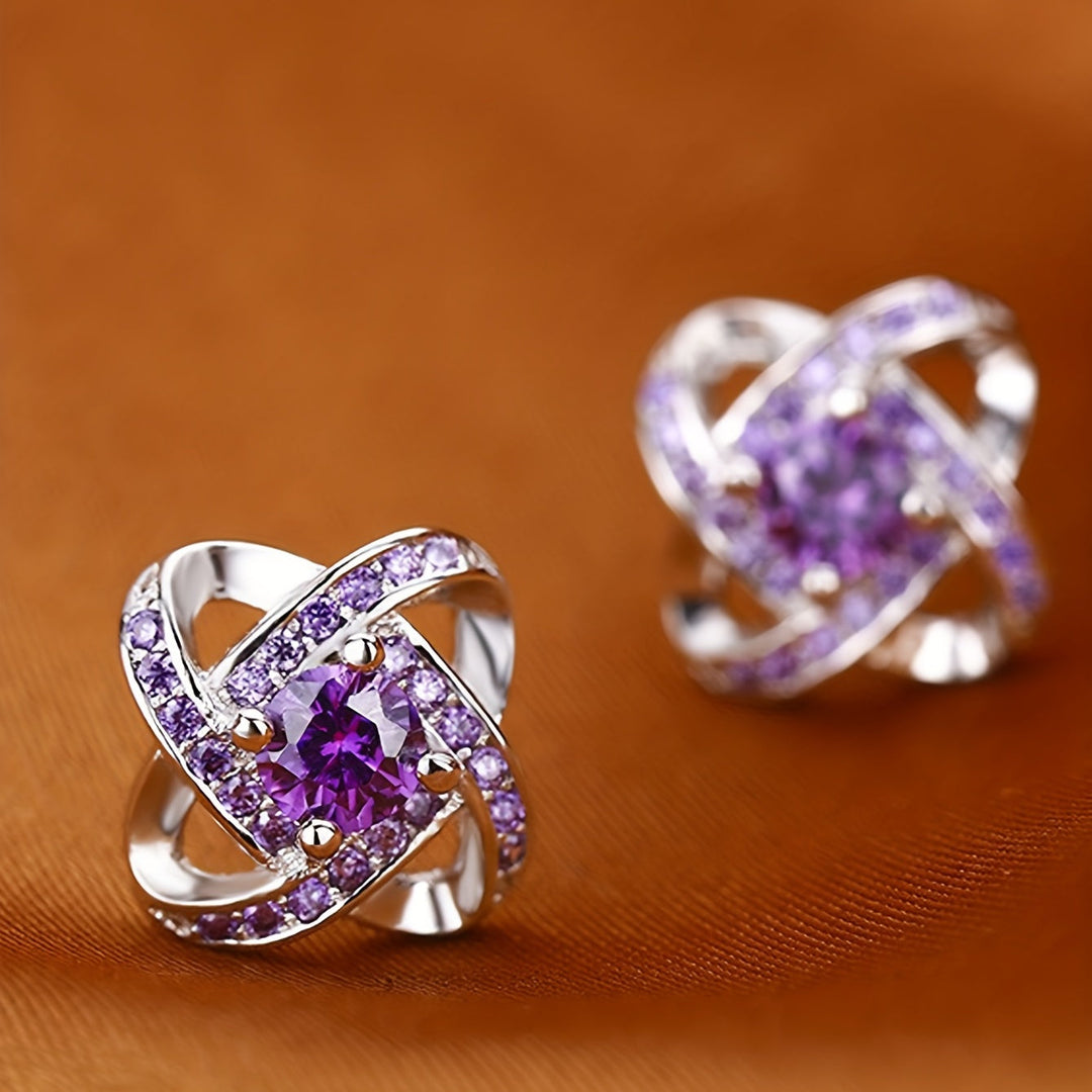 Indigo | Purple Clover Earrings