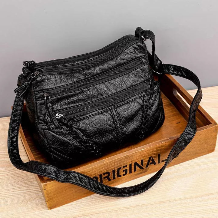 Hazel | Multi-Pocket Leather Bag — Jarah Melbourne