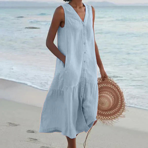 Naya | V-Neck Sleeveless Shirt Dress