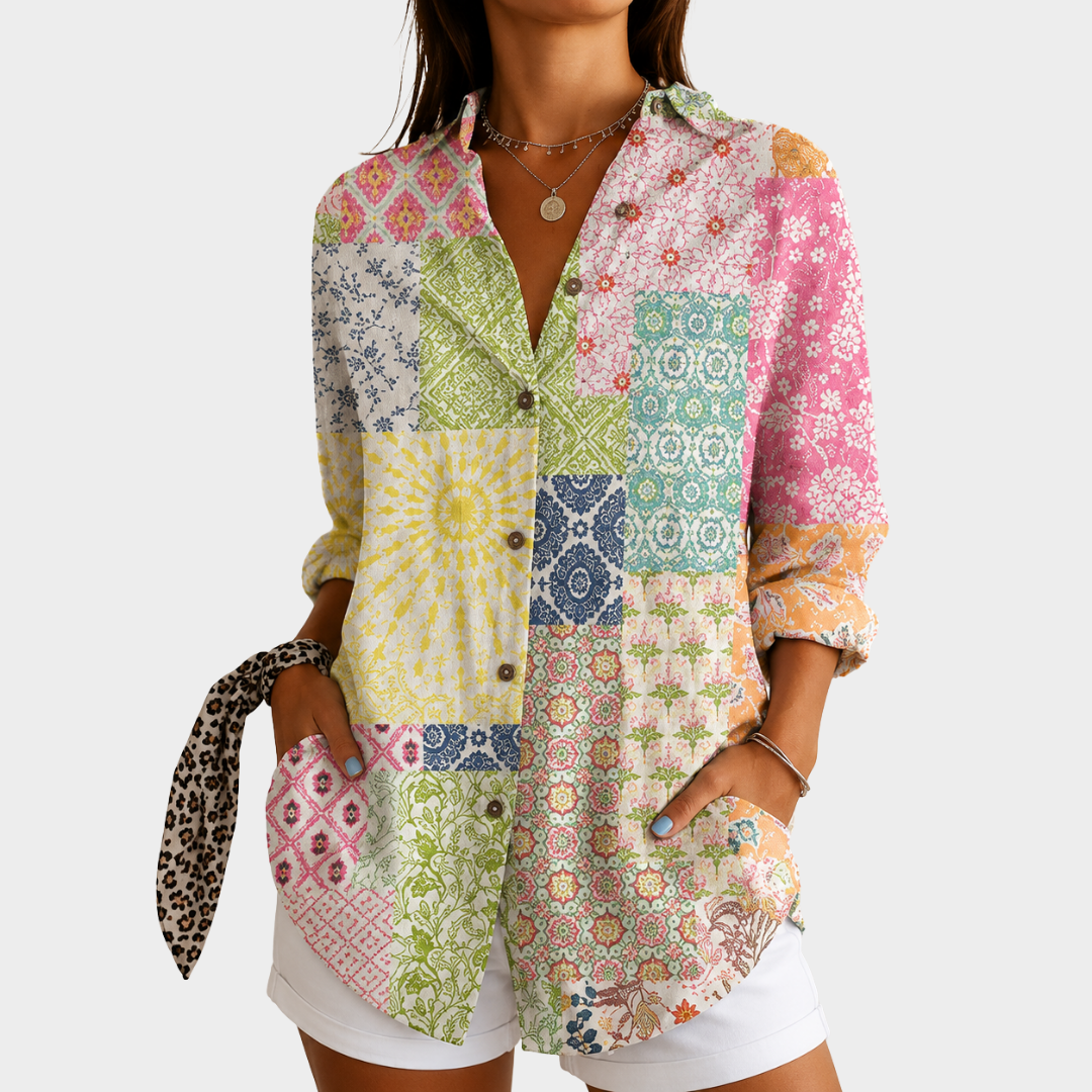 Esme colourful print blouse — Jarah Melbourne