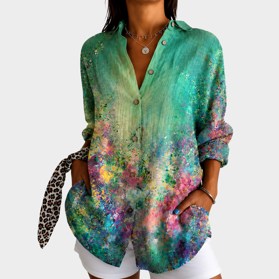 Fleur colourful print blouse — Jarah Melbourne