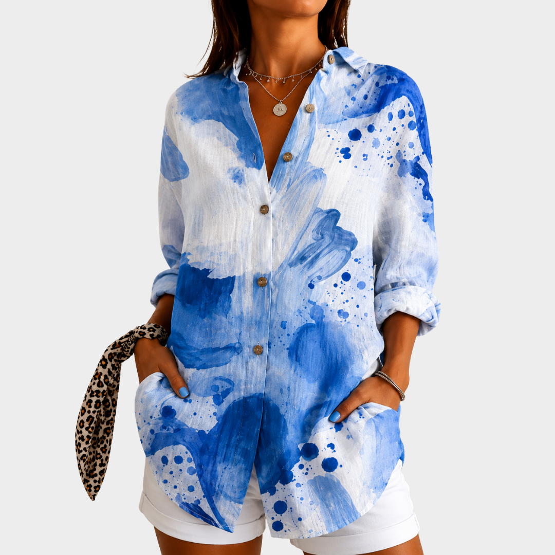 Tamsin colourful print blouse — Jarah Melbourne