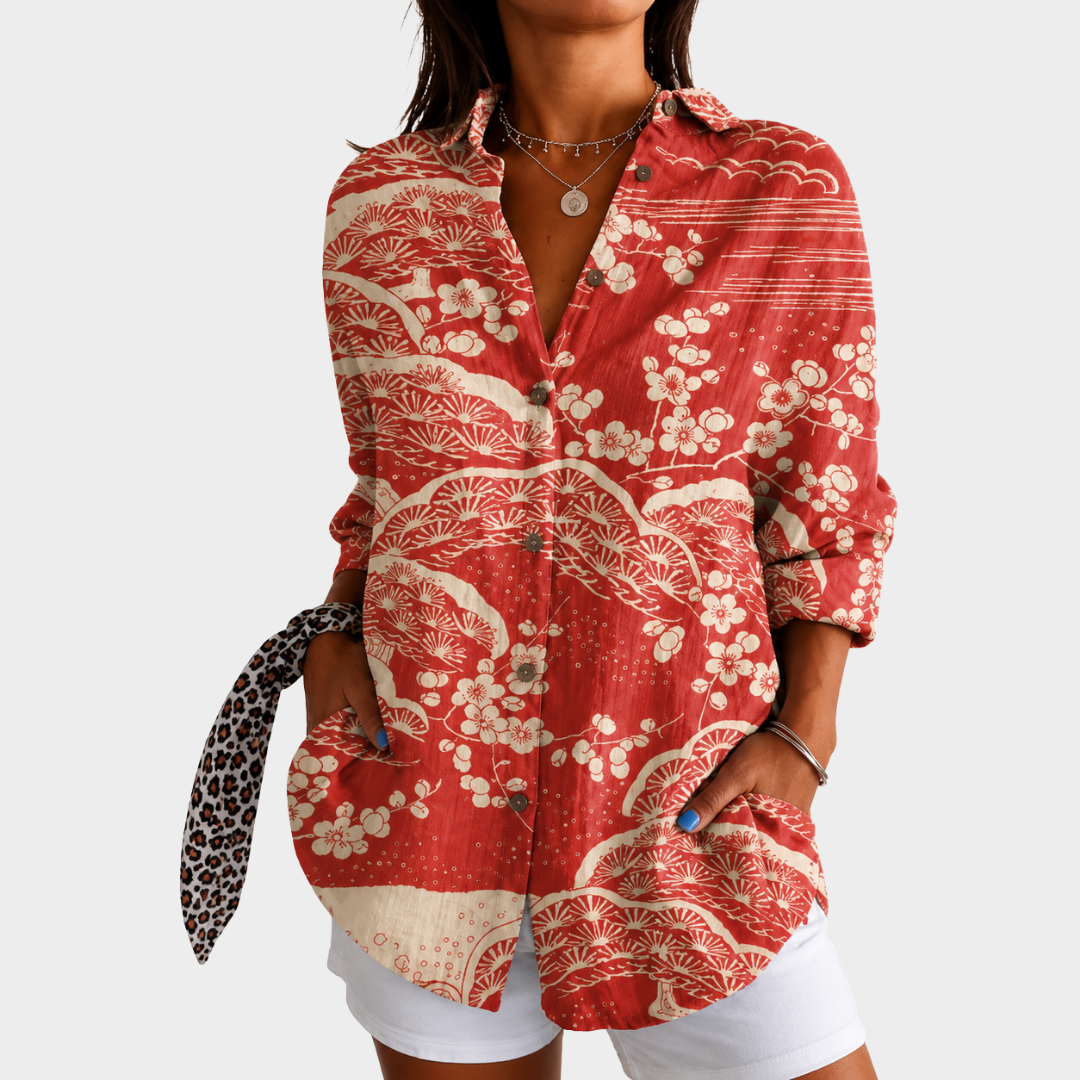Nadine colourful print blouse — Jarah Melbourne
