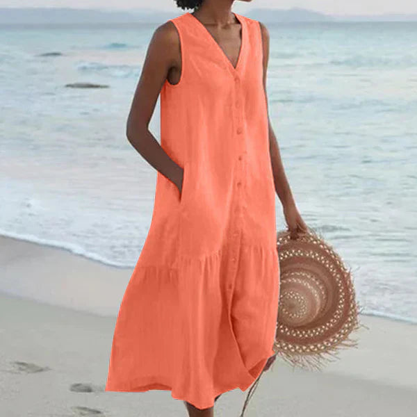 Naya | V-Neck Sleeveless Shirt Dress