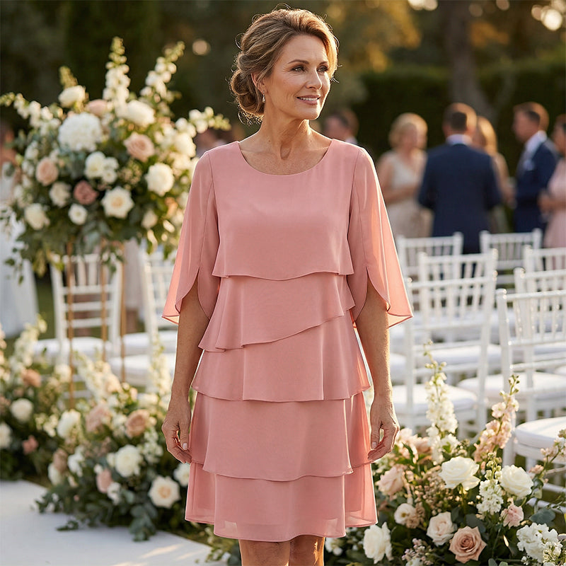 Layered Ruffled Sleeve Dress