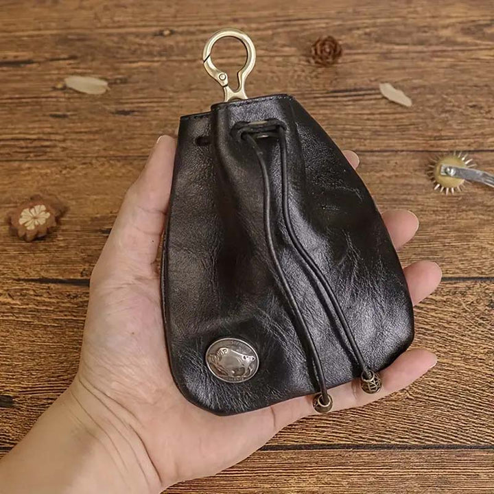 Wren | Leather Drawstring Coin Purse — Jarah Melbourne
